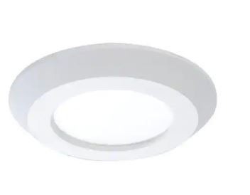 Photo 1 of 4 in. 2700K-5000K Selectable CCT Surface Integrated LED Downlight Recessed Light with White Round Trim
