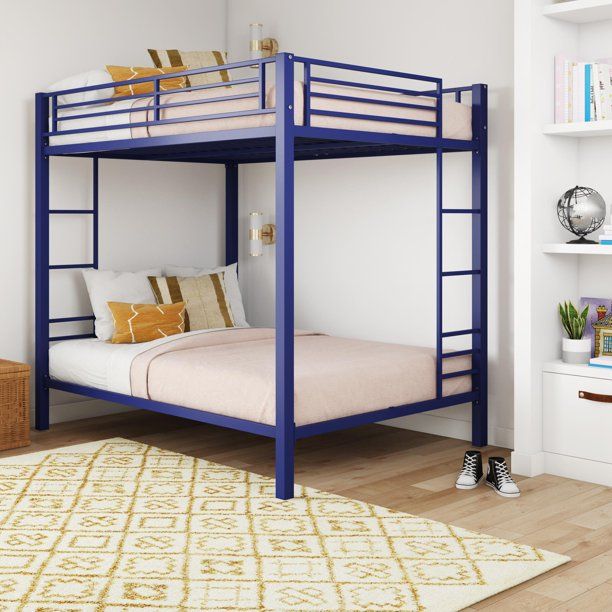 Photo 1 of dhp full over full bunk bed for kids  metal frame with ladder blue