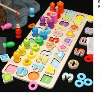Photo 1 of Kid's Five-in-one Matching Board Logarithmic Board Children's Number Puzzle Toys