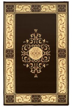 Photo 1 of Classic Elegant Floral Medallion Power-Loomed Indoor Area Rug, Coffee, 8' x 10'
