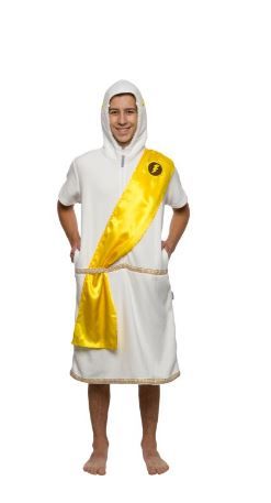 Photo 1 of FUNZIEZ! Zeus Costume Pajamas - One Piece Novelty Zeus Jumpsuit (White, LARGE 
