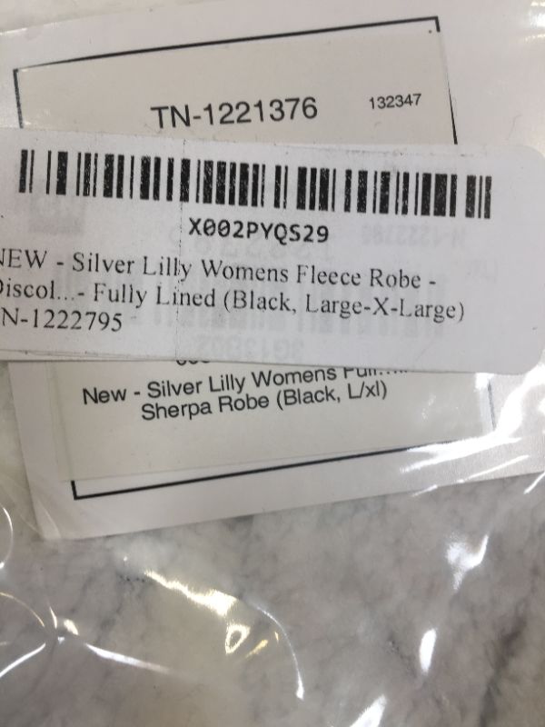 Photo 2 of 4 Silver Lilly Womens Fleece Robe - Discolored - Plush Long Bathrobe -Sherpa -(Black, Large-X-Large)
