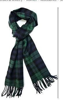 Photo 1 of silverhook soft and warm plaid cashmere scarf  box green and black