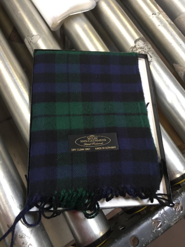 Photo 2 of silverhook soft and warm plaid cashmere scarf  box green and black