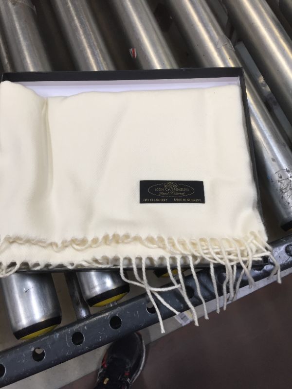 Photo 2 of super soft 12"x64" cashmere scarf with gift box off white