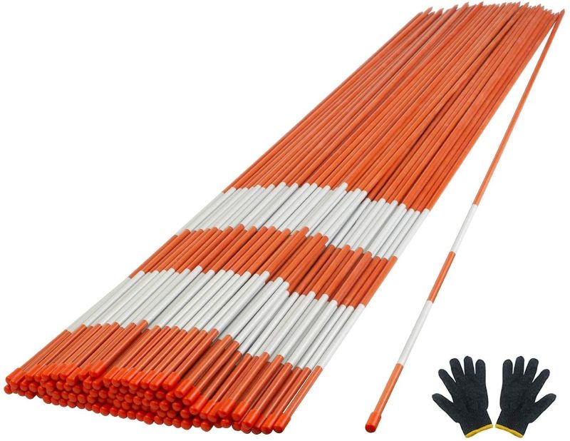 Photo 1 of YOHEER Driveway Markers, 32 PCS Snow Stakes 5/16" Snow Poles with White Reflective Film , Snow Plow Markers, Snow Poles
OUT OF BOX ITEMS 