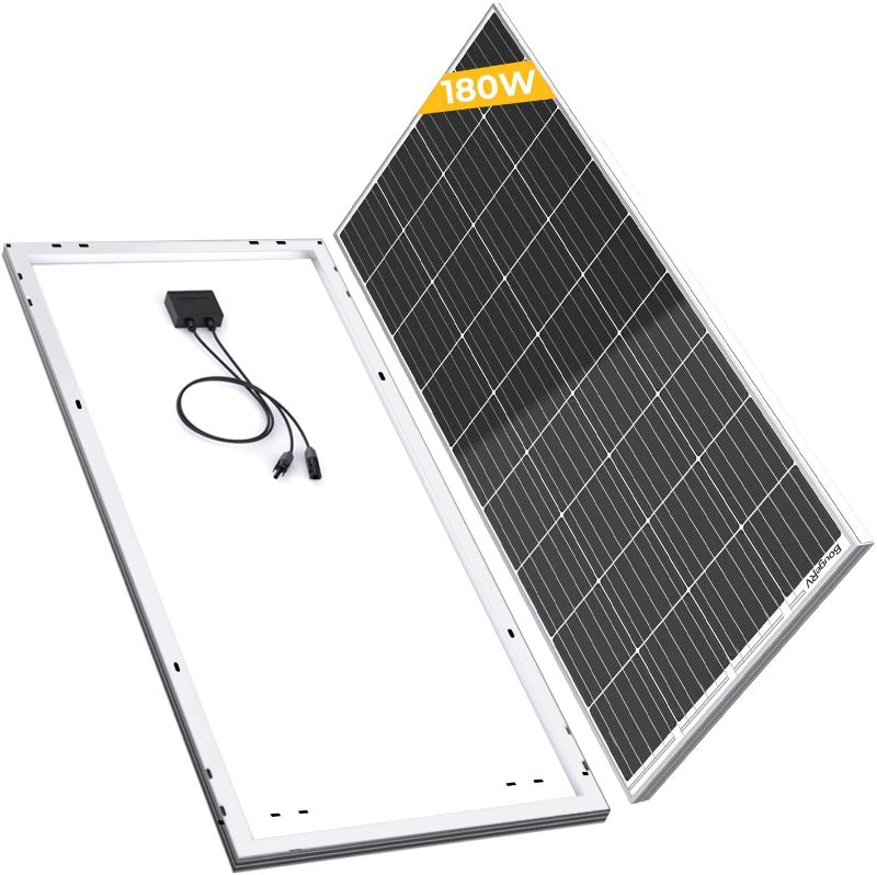 Photo 1 of BougeRV 5BB 180 Watts Mono Solar Panel, 12 Volts Monocrystalline Solar Cell Charger High Efficiency Module for RV Marine Boat Off Grid
