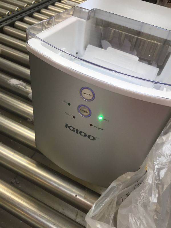 Photo 1 of Igloo Premium Countertop Ice Maker Machine, Portable Ice Maker, Produces 33 lbs. in 24 hrs. with Ice Cubes Ready in 6-8 Minutes, Comes with Ice Scoop and Basket
