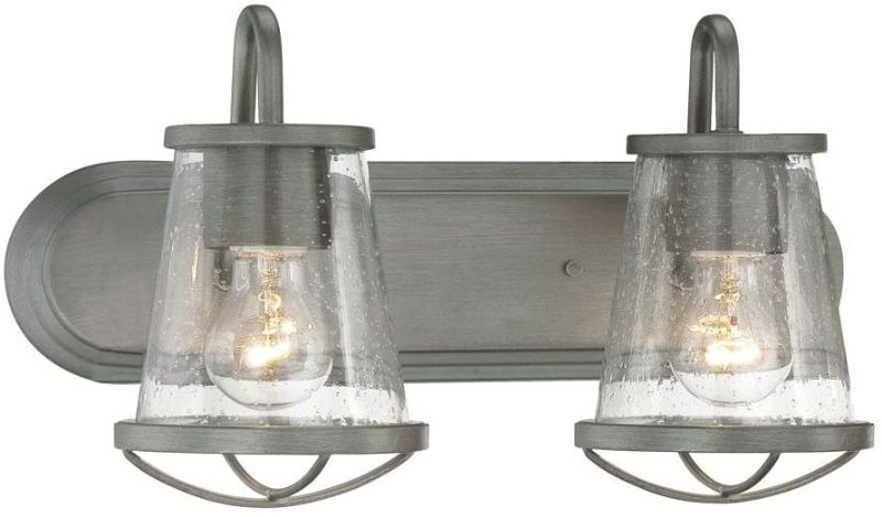 Photo 1 of Designers Fountain 87002-WI 18in Darby 2-Light Bathroom Vanity Light Fixture, Weathered Iron
