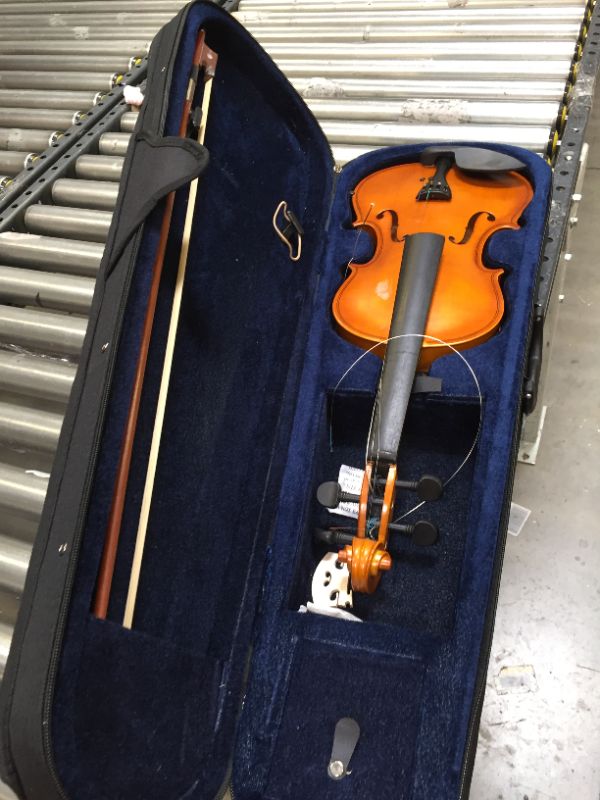 Photo 2 of 3/4 Violin Set, 3/4 Size Fiddle for Kids Beginners Students, Solid Wood Violin with Hard Case, Rosin and Bow
