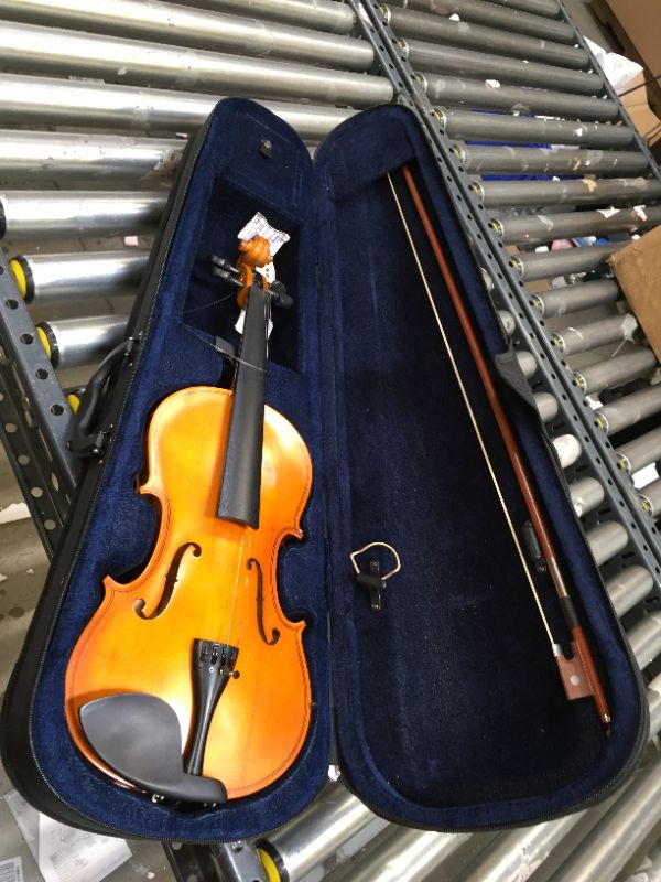 Photo 1 of 3/4 Violin Set, 3/4 Size Fiddle for Kids Beginners Students, Solid Wood Violin with Hard Case, Rosin and Bow
