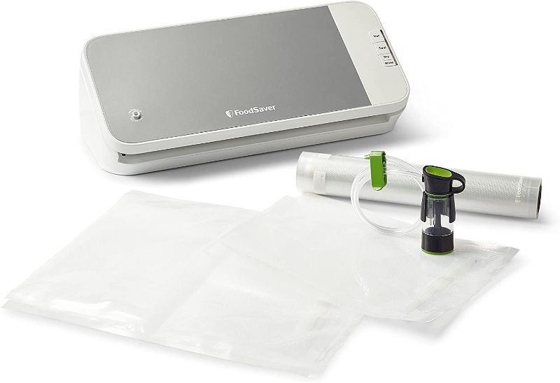 Photo 1 of FoodSaver® VS2150 Vacuum Sealing System, Food Vacuum Sealer, White/Silver
