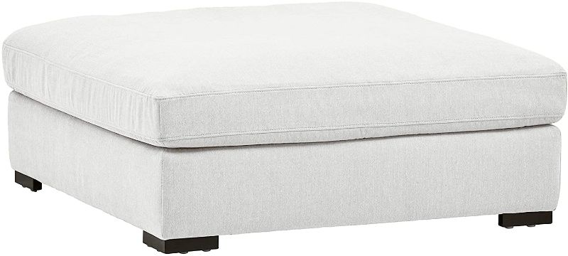 Photo 1 of Amazon Brand – Stone & Beam Lauren Down Filled Oversized Ottoman with Hardwood Frame, 46.5"W, Pearl
