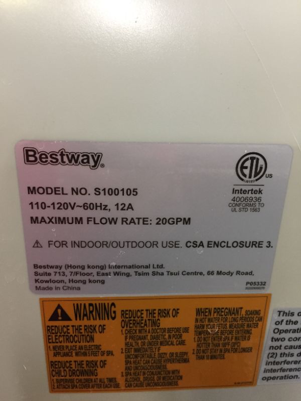 Photo 2 of bestway saluspa pump s100105