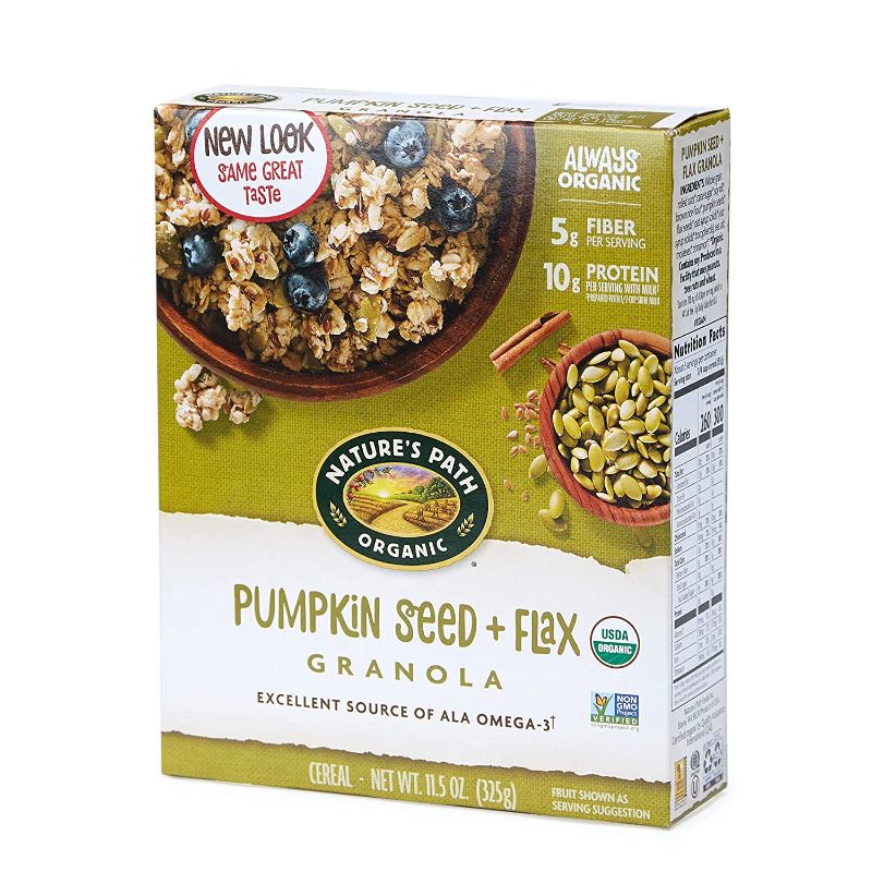 Photo 1 of 2 Nature's Path Organic Pumpkin Seed and Flax Granola, 11.5 Ounce, Non-GMO, Heart Healthy, High Fiber, 6g Plant Based Protein exp 2021 oct15
