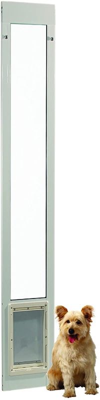 Photo 1 of Ideal Pet Products Aluminum Pet Patio Door, Adjustable Height 77-5/8" To 80-3/8", 7" x 11.25" Flap Size, White
