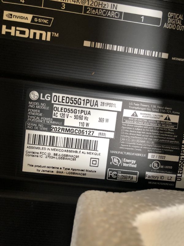 Photo 5 of LG G1 55" OLED Evo 4K Smart TV-OLED55G1PUA