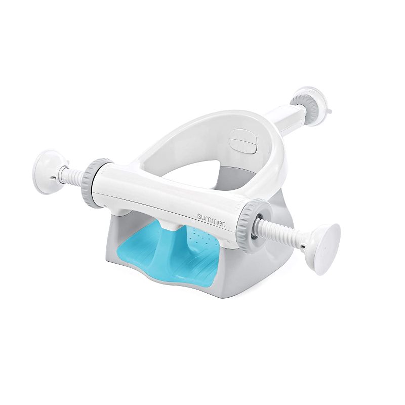 Photo 1 of Summer My Bath Seat Soft Support (Aqua ) – Contoured Bath Seat for Children Transitioning to the Adult Bathtub – Features Drain Holes, Sure & Secure Suction Cups, and Spacious Open-Side Design
