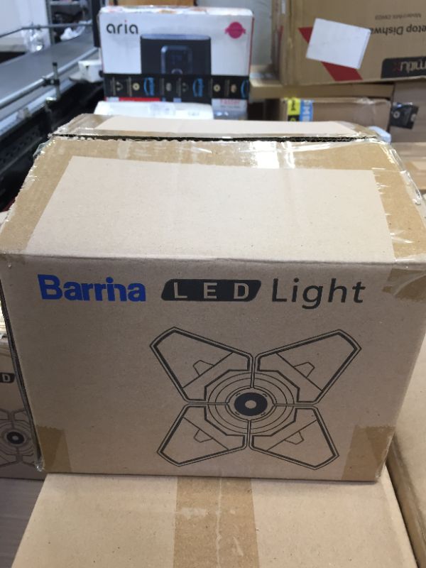 Photo 1 of Barrina UFO LED High Bay Light, 100W 14,000lm 5000k, CRI 85, Commercial Grade Lighting with Hang Chain, UFO LED Shop Lights for Garage, Workshop, Warehouse, Plug and Play, 4-Pack
