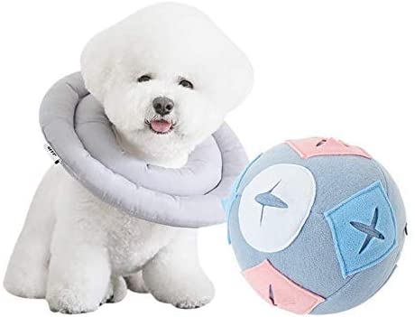 Photo 1 of ARRR Fun Stay-at-Home Set Grey Comfy Cone & Snuffle Toy Ball for Medium Sized Pets
