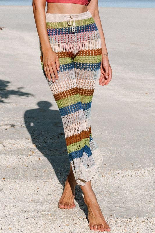 Photo 1 of America Stripe Crochet Cover Up Pants
