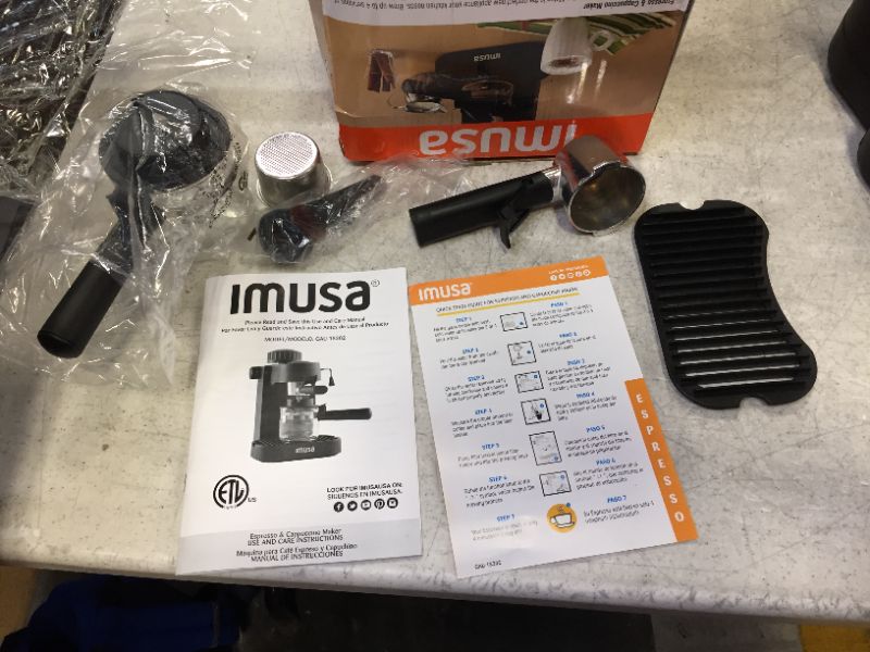 Photo 3 of Imusa Espresso & Cappuccino Maker Black - 4 Cup