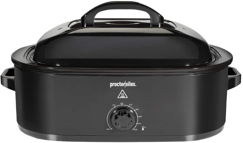 Photo 1 of Proctor Silex 24-Pound Turkey Roaster Oven with Variable Temperature Control and Removable Pan, 18-Quart, Black (32200)
