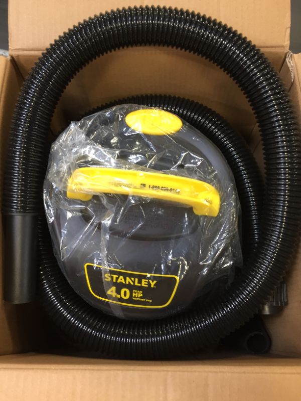 Photo 2 of Stanley Wet/Dry Vacuum, 4 Gallon, 4 Horsepower, Stainless Steel Tank
