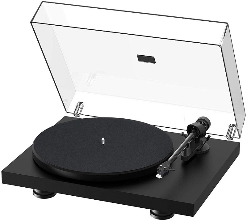 Photo 1 of Pro-Ject Debut Carbon EVO, Audiophile Turntable with Carbon Fiber tonearm, Electronic Speed Selection and pre-Mounted Sumiko Rainier Phono Cartridge (Satin Black)
