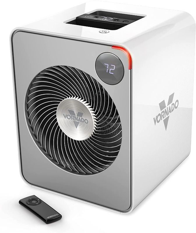 Photo 1 of Vornado VMH500 Whole Room Metal Heater with Auto Climate, 2 Heat Settings, Adjustable Thermostat, 1-12 Hour Timer, and Remote, Ice White
