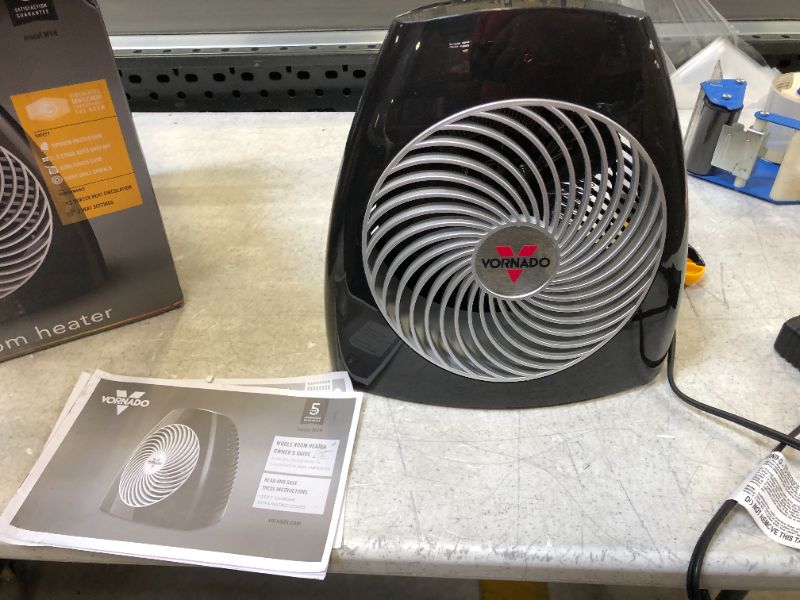 Photo 2 of Vornado MVH Vortex Heater with 3 Heat Settings, Adjustable Thermostat, Tip-Over Protection, Auto Safety Shut-Off System, Whole Room, Black
