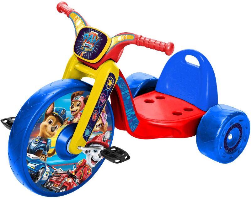 Photo 1 of Paw Patrol Kids Tricycle 15" Fly Wheels Junior Cruiser Ride-On, Pedal Powered Trike with Build-in Light On Both Sides of Big Wheel, for Kids Boys Girls Ages 3-7 Year Old
