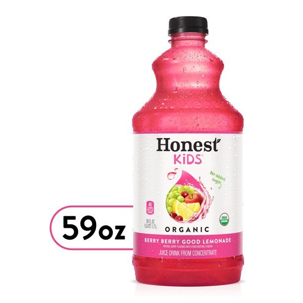 Photo 1 of 7 bottles of Honest Kids Berry Berry Good Lemonade Organic Fruit Juice Drink, 59 fl oz---BB april 2022
