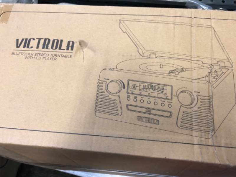 Photo 1 of victrola bluetooth stereo turntable with cd player red