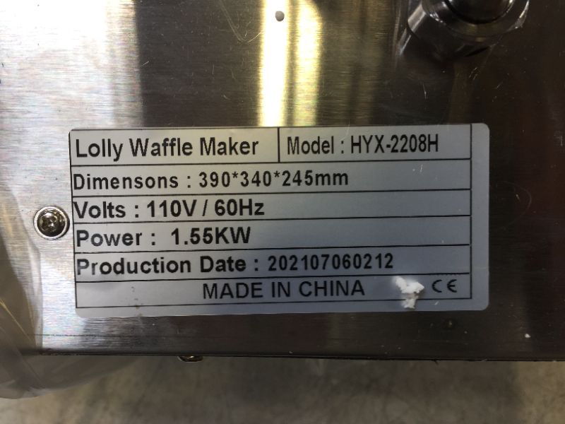 Photo 5 of DNYSYSJ 1550W Commercial Electric Waffle Iron Maker Machine 6 Slice Stainless Steel Nonstick Waffle on a Stick Machine (New Waffle Shape)
