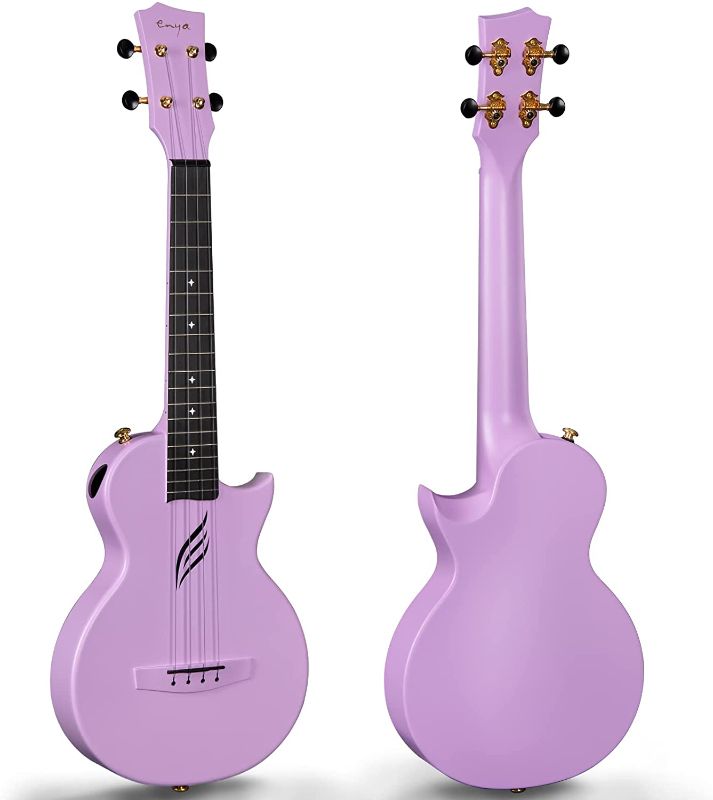 Photo 1 of Enya Tenor Ukulele 26 Inch Carbon Fiber Cutaway Travel Ukelele for Adult with Beginner Bundle Kit Including Online Video Lessons, Case, Strap, Capo and Strings?Nova U Pro Purple?
