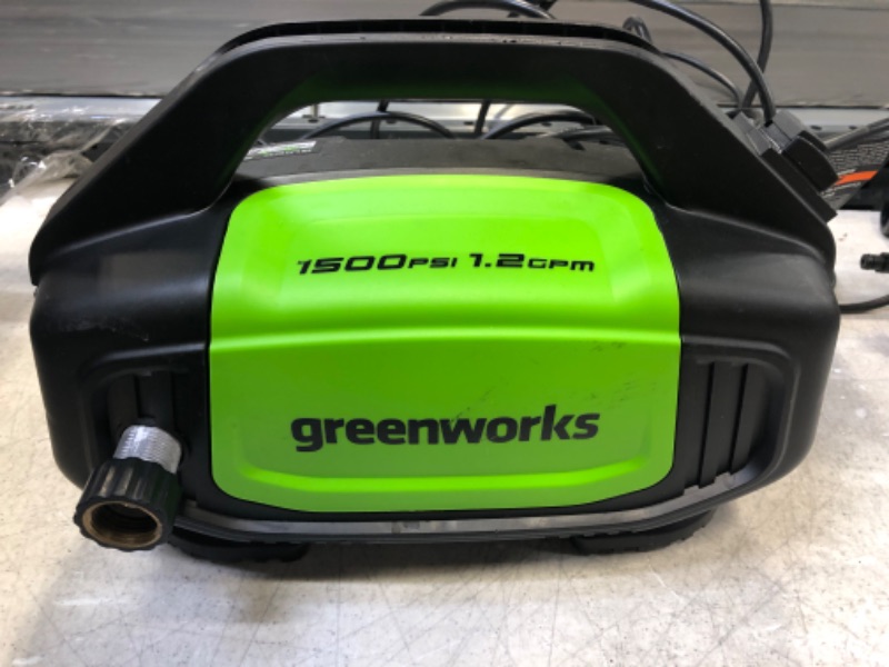 Photo 3 of Greenworks 1500 PSI 1.2 GPM Electric Pressure Washer, GPW1502
