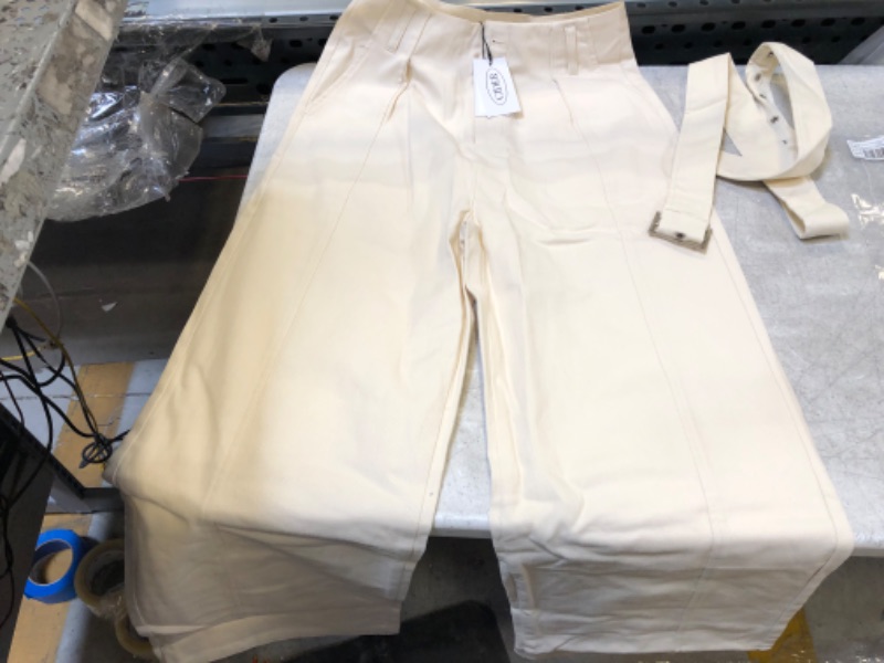 Photo 2 of Cider ivory solid pants with belt size S