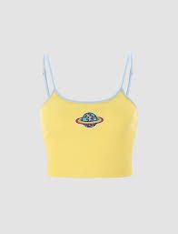 Photo 1 of Cider women's yellow planet tank top size M