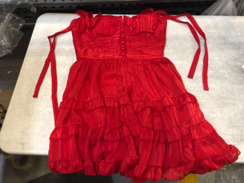 Photo 2 of Cider women's ruffled red dress size S 