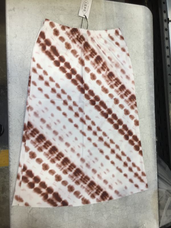 Photo 1 of long women's skirt 
brown and white 
medium
~~ china size runs small ~~