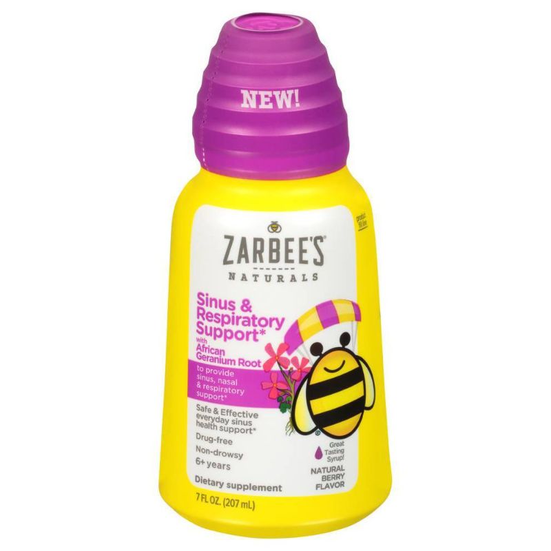 Photo 1 of ZarBee's Naturals Sinus & Respiratory Support Liquid Natural Berry - 7.0 Fl Oz
exp 05/2022 (factory sealed)