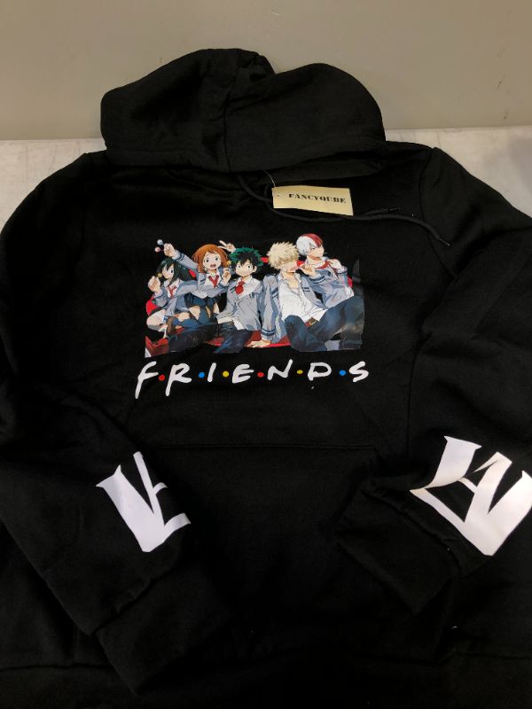Photo 1 of ANIME PRINT HOODIE BLACK FOR KIDS SIZE LARGE 