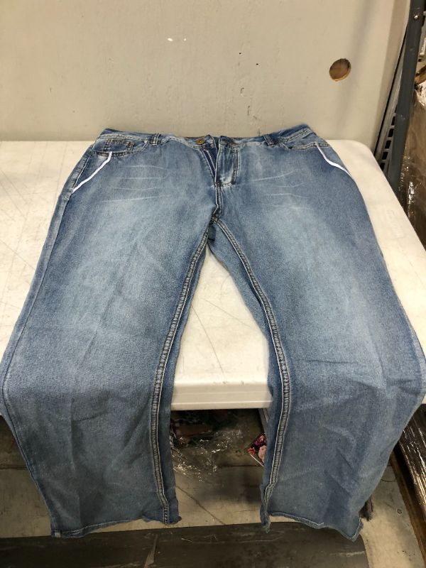 Photo 1 of WOMENS XL LIGHT COLORED BLUE JEANS ACCENT AT POCKETS AND PRINT ON BACK 
