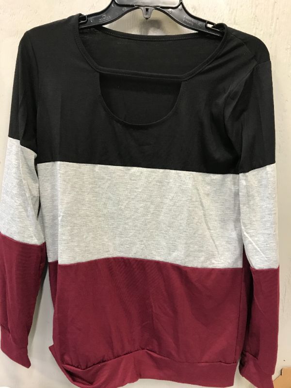 Photo 1 of JUNIORS SIZE SMALL LONG SLEEVE TRI COLOR BLOUSE 