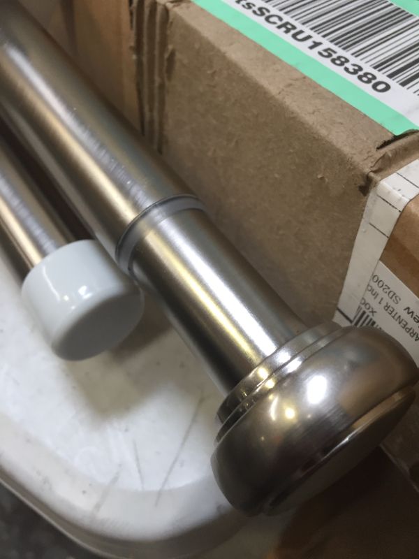 Photo 3 of 1 Inch Brushed Nickel Window Curtain Rod 72 to 144 Inches, Single Modern Drapery Rod for Heavy Fabrics, Clean Designed Finials and Mounting Brackets Included(Brushed Nickel,72-144") ** OPEN BOX BUT NEW **
