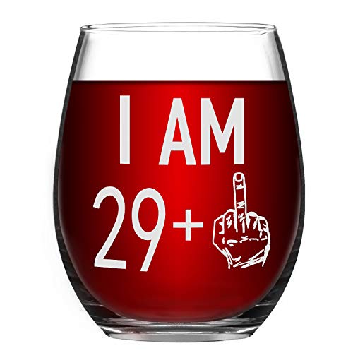 Photo 1 of 29 + One Middle Finger Wine Glass 30th Birthday Gift Funny Stemless Wine Glasses for Men and Women Turning 30 Personalized Bday Glasses Gift Idea Wine Cup 15oz Capacity Party Decoration (30th, 15oz)