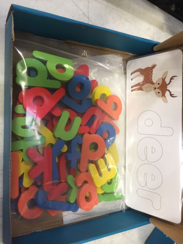 Photo 1 of VWMYQ Educational Toys Spelling Games Easter Basket Stuffers See and Spell Learning Toys Matching Letter Game Toys for Boys Girls Kids Sight Words Learning Preschool Toys Easter Gifts for Kids(Blue)

