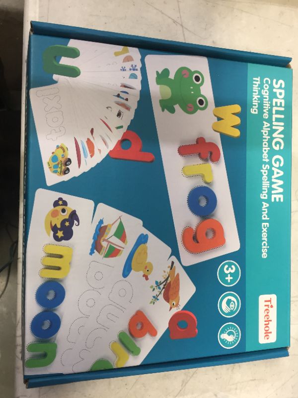 Photo 1 of VWMYQ Educational Toys Spelling Games Easter Basket Stuffers See and Spell Learning Toys Matching Letter Game Toys for Boys Girls Kids Sight Words Learning Preschool Toys Easter Gifts for Kids(Blue)
