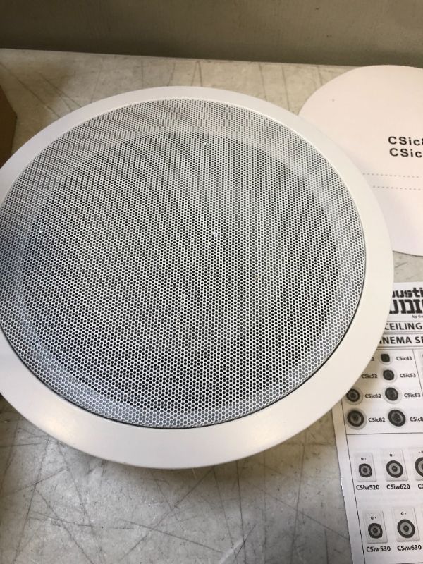 Photo 1 of Acoustic Audio by Goldwood CS-IC83 8” 3-Way In Ceiling Home Theater Speaker System (White) --- only 1 speaker
